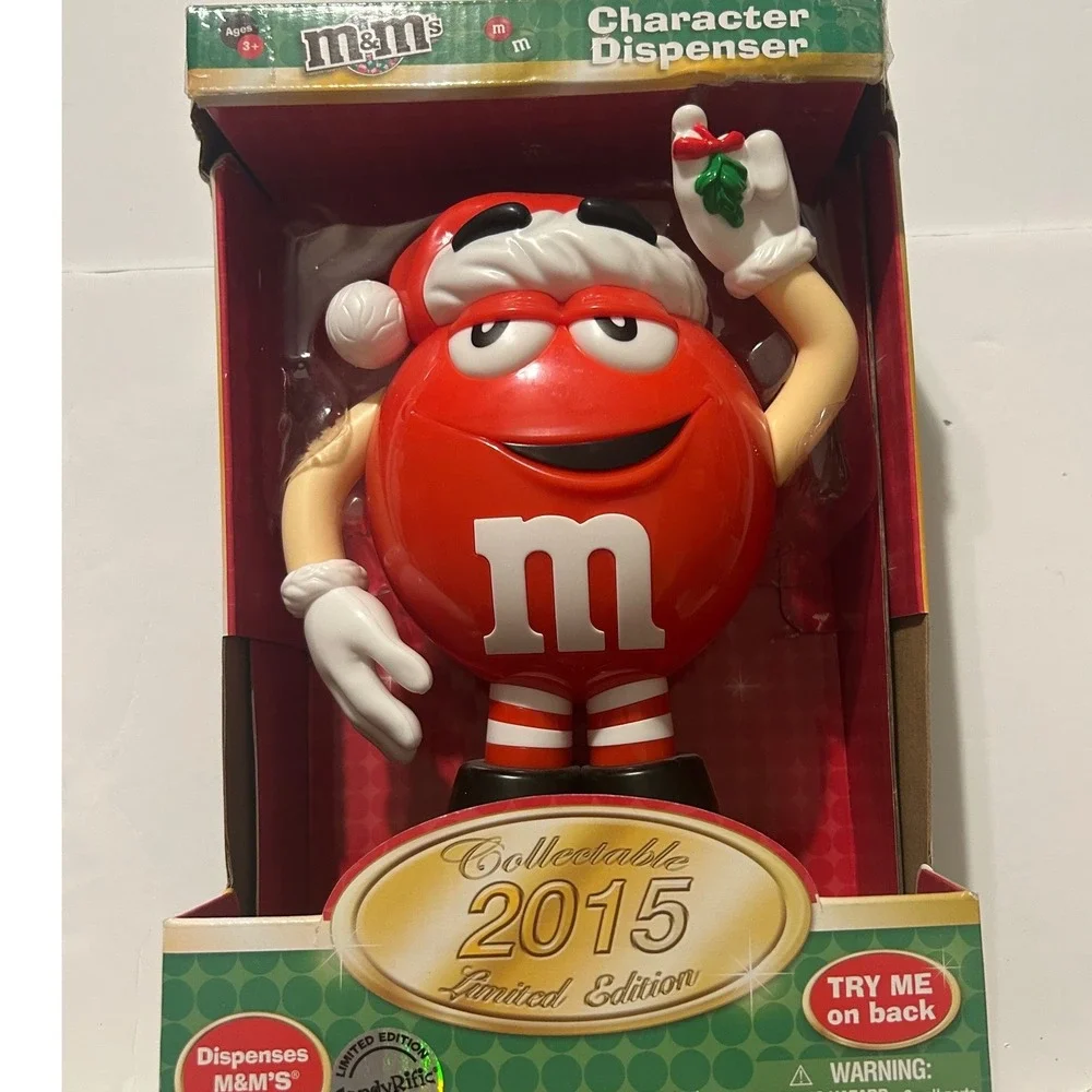 M&M's Red Character Candy Dispenser 2015 Limited Edition Santa Christmas 99741